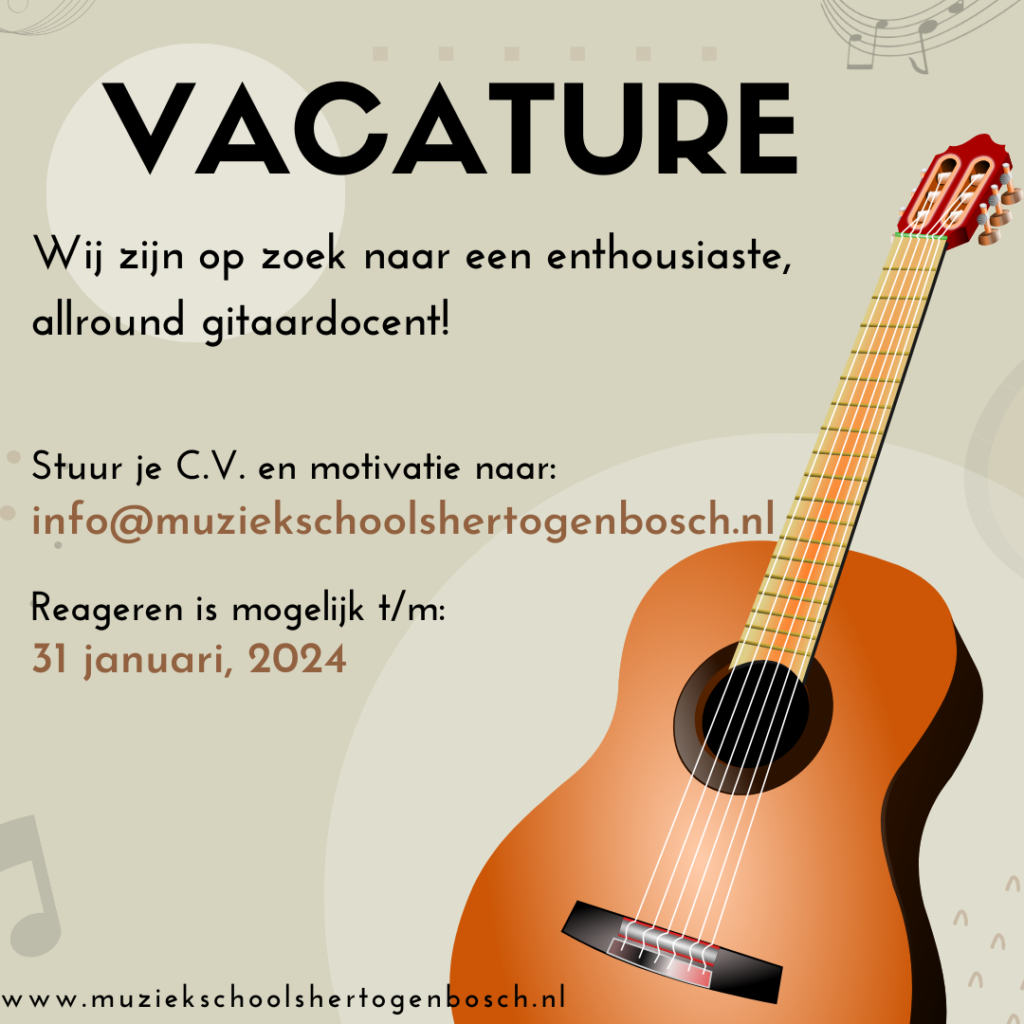 Vacature docent gitaar!